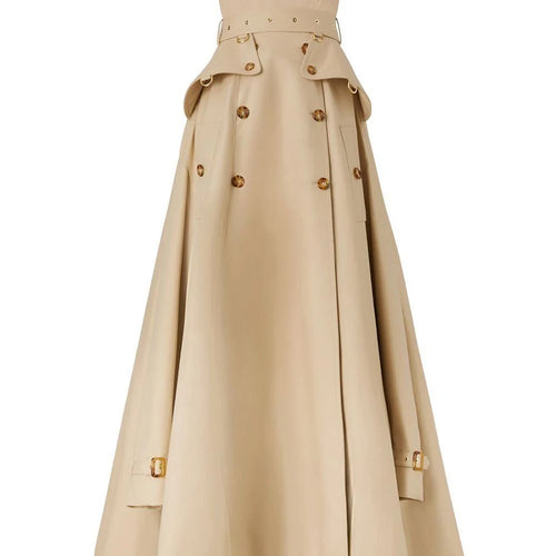 Load image into Gallery viewer, Slimming Spliced Double Breasted Fashion Long Dresses for Women Strapless Sleeveless Patchwork Pockets Dress Female
