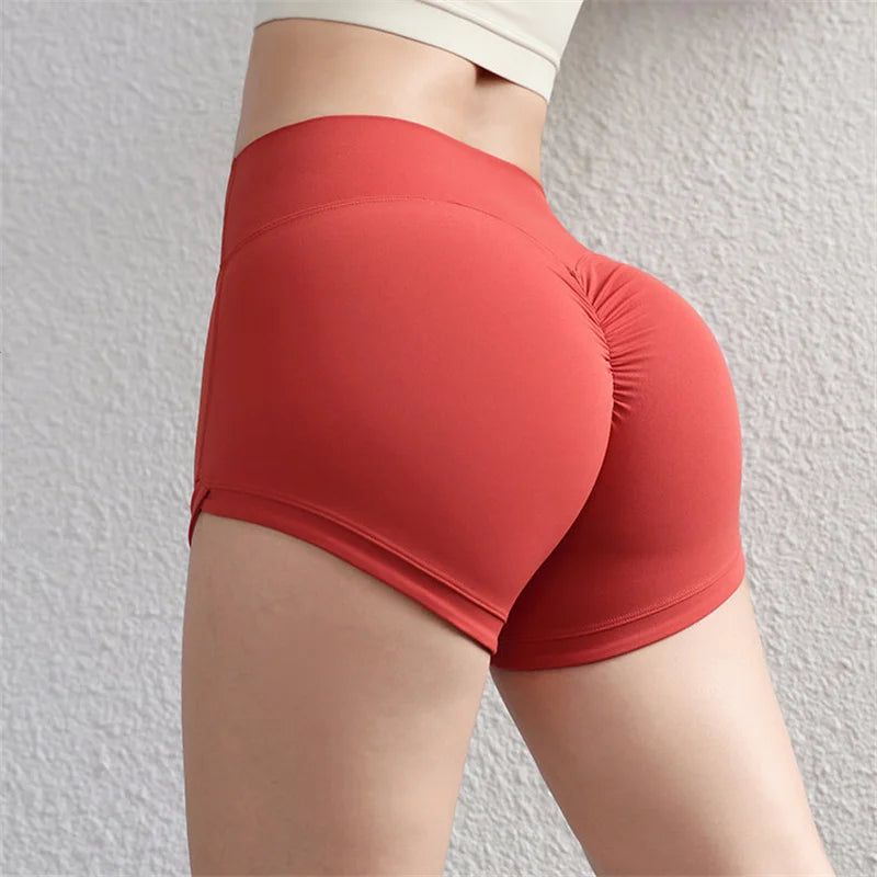 Women's sports yoga shorts high waist lift hip belly belly fitness running cycling exercise 3 points yoga pants