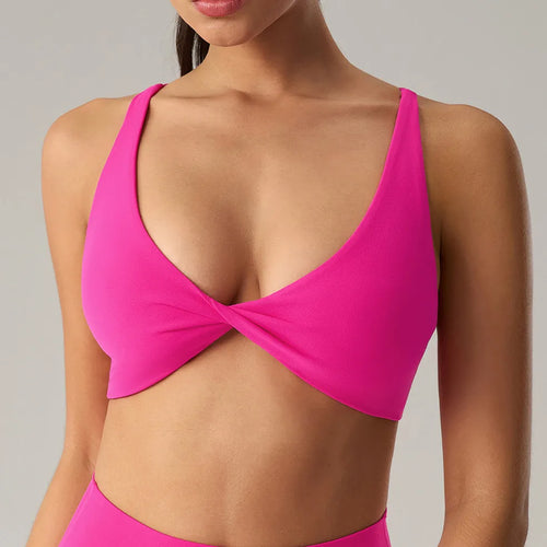 Load image into Gallery viewer, Oblique Shoulder Yoga Bra Women&#39;s Beautiful Back Gym Sports Underwear Hollow out Back Running Fitness Vest Push Up Workout Top
