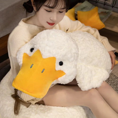 Load image into Gallery viewer, Giant Duck Plush Toy Stuffed Big Mouth White Duck lying Throw Pillow for Lover  Sleeping Cushion Pregnant Leg
