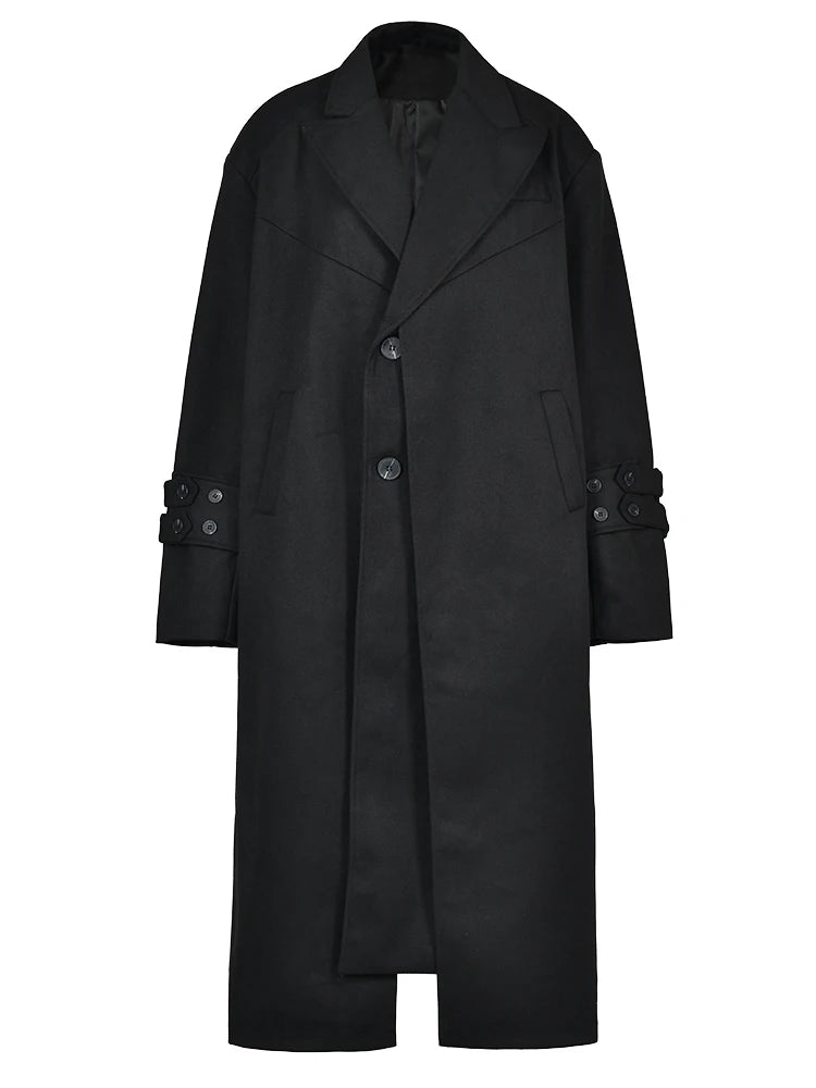 Women Beige Double Layers Big Size Long Casual Trench New Lapel Long Sleeve Windbreaker Fashion Spring Autumn 2025 1DH1465