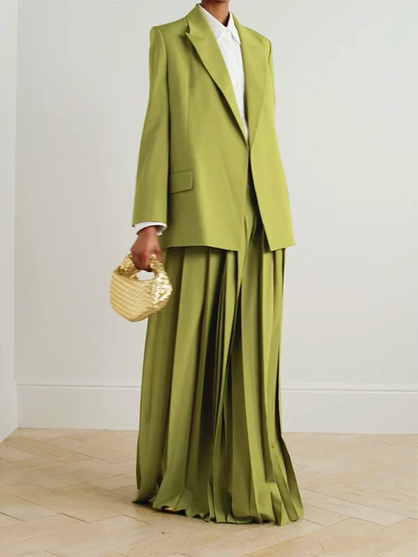 Trendy Stylish Green Blazer Jacket for Women 2025 Fashion Spring Autumn Winter Loose Clothing Luxury Blazers Coat Woman