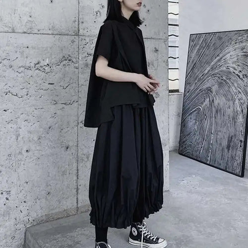 Load image into Gallery viewer, High Elastic Waist Black Brief Pleated Wide Leg Pants New Loose Fit Trousers Women Fashion Tide Spring Autumn 2025 1DF1103
