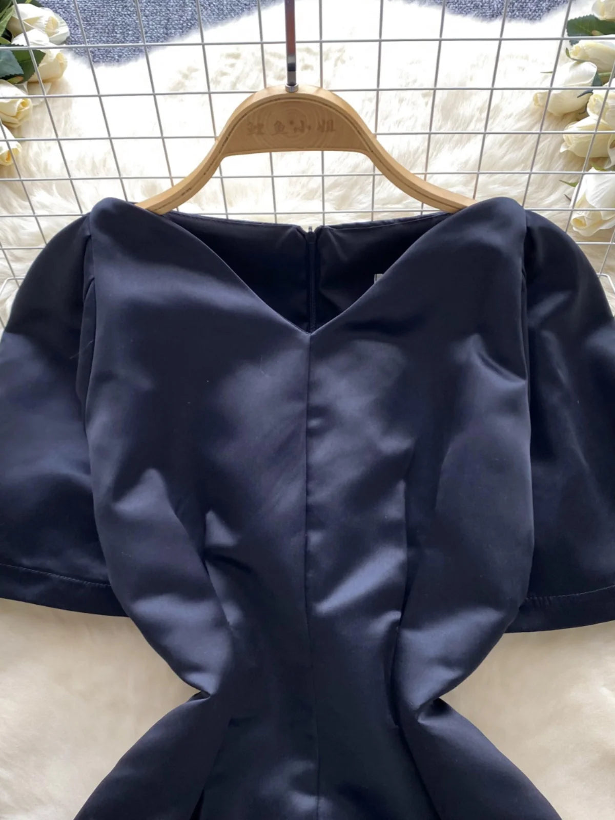 Summer French Black Temperament Mini Dress Women Elegant V Neck Short Sleeve Slim Chic Wrapped Hip Dress Korean Simplicity Trend