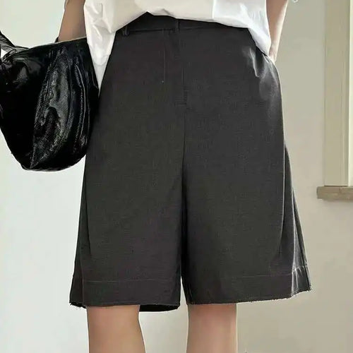 Load image into Gallery viewer, High Elastic Waist Gray Pocket Elegant Knee Length Pants New Trousers Women Fashion Tide Spring Summer 2025 1DH5814
