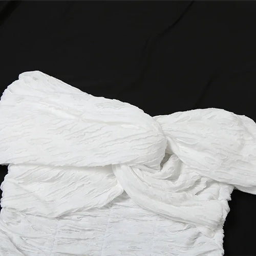 Load image into Gallery viewer, Sexy Off-shoulder Sleeveless Pleated A-line Mini Dress For Women Patchwork Slim Fit Summer Robe High Waist Party Dress
