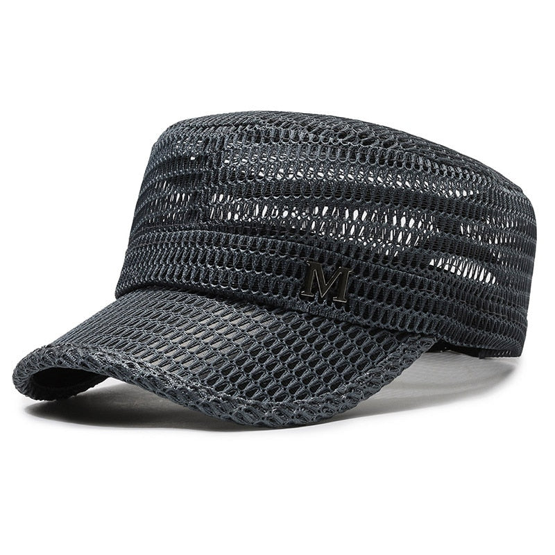 Summer Baseball Cap Breathable Military Hats with Mesh Flat Caps for Men Women Outdoor Snapback Bone Trucker Cap