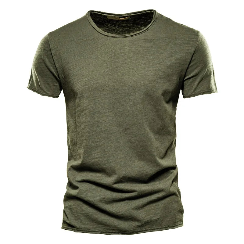 Brand Quality 100% Cotton Men T-shirt V-neck Fashion Design Slim Fit Soild T-shirts Male Tops Tees Short Sleeve T Shirt For Men v2