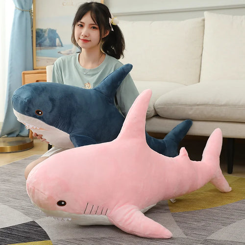 Load image into Gallery viewer, 140cm Giant Cute Shark Plush Toy Soft Stuffed Speelgoed Animal Reading Pillow for Birthday Gifts Cushion Doll Gift For Children
