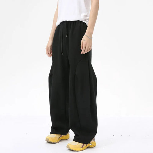 Load image into Gallery viewer, Simple Men&#39;s Pants Casual Deconstruction Drawstring Elastic Waist Solid Color Pockets Male Trousers Korean Version 9C7036
