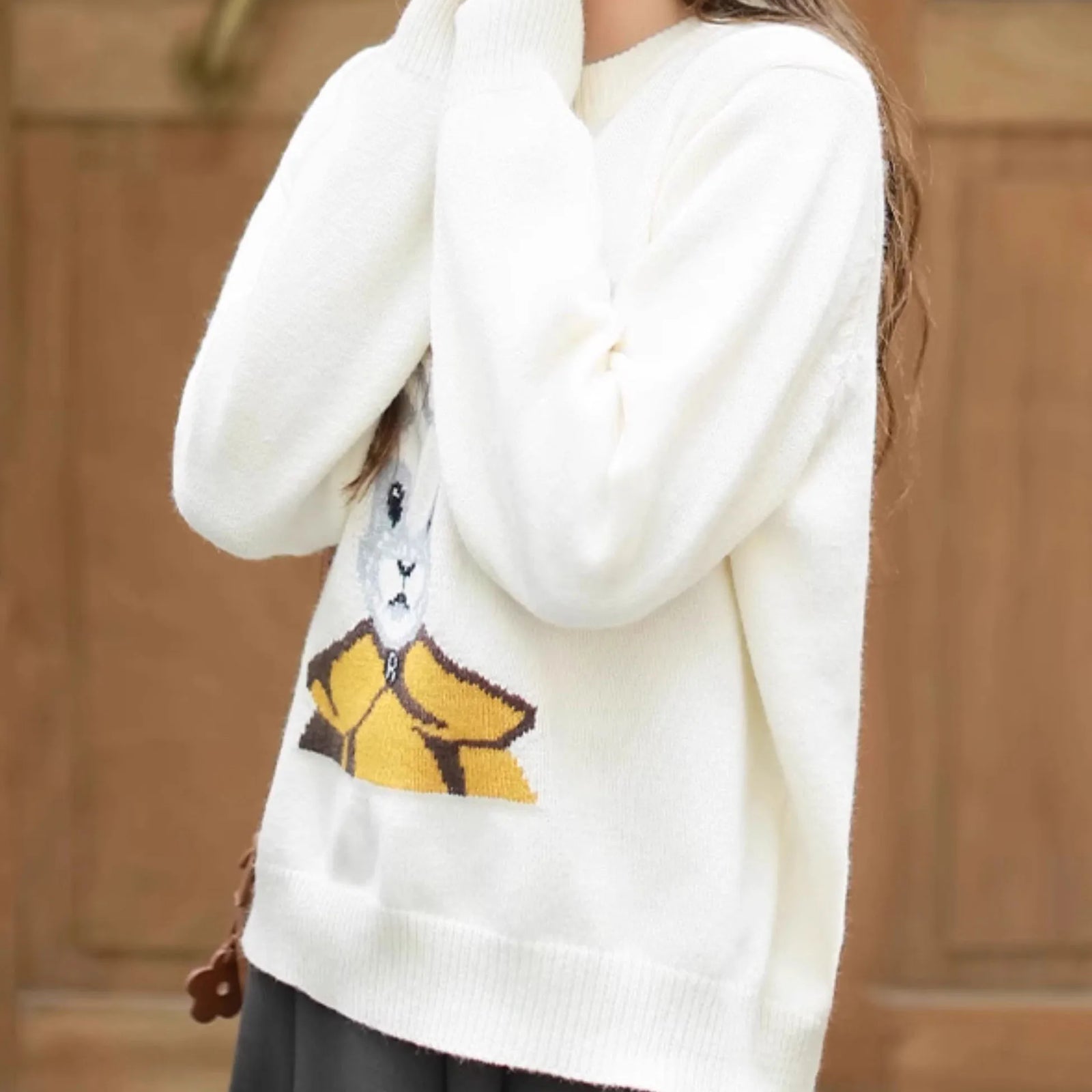 Cartoon Pullover Sweater for Women Korean Knitting Coat Female Autumn And Winter Animal Thick Kawaii Winter Tops C-282