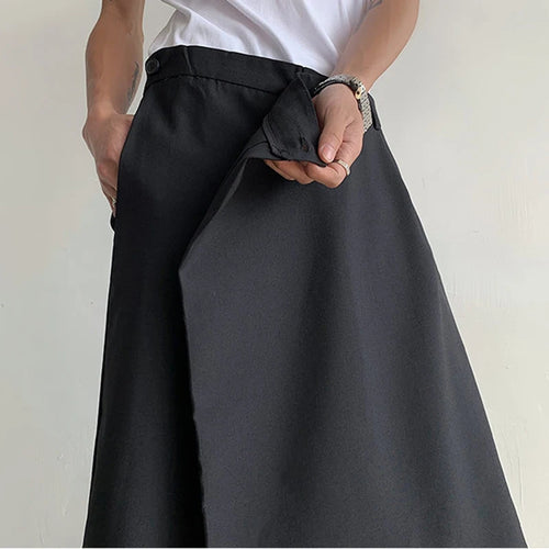 Load image into Gallery viewer, Dark Style Suit Shorts Men&#39;s Summer Loose Patchwork Straight Wide Leg Short Pants Trendy Menwear Solid Color 9C5519
