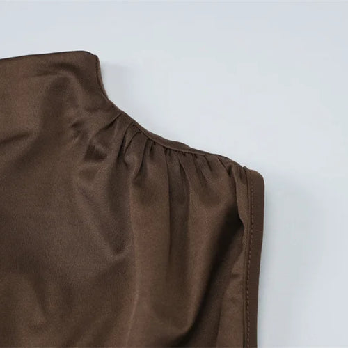 Load image into Gallery viewer, Summer Ruched Split Maxi Dress Women Gown Fashion Solid O Neck Sleeveless High Waist Tank Dress 2025 New Dresses
