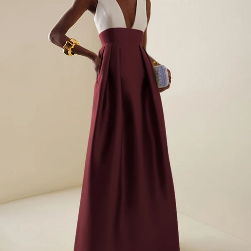 Load image into Gallery viewer, Women&#39;s Elegant Evening Cocktail Maxi Dresses 2025 High Waisted Deep V-Neck Sexy Dress for Woman Party Wedding Guest
