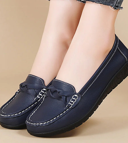 Woman Shoes Slip-on Flat Shoes With Soft Leather Loafers Women's 2025 New Flats Casual Shoes Women Footwear White Zapatos Mujer