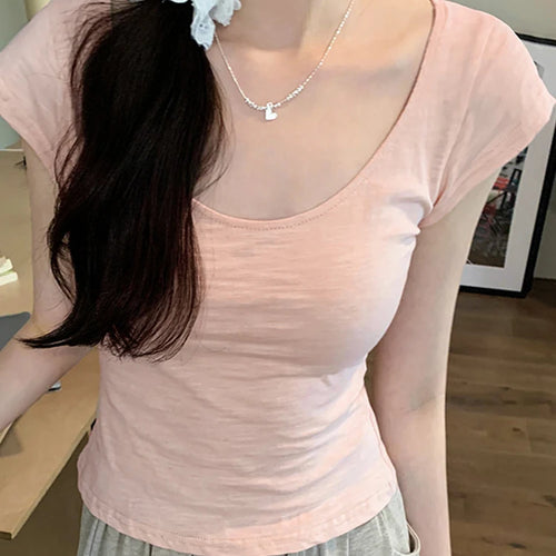 Load image into Gallery viewer, Summer Basic O-neck Office Ladies Casual Female T-shirts Korean Slim Solid Color Fashion Knitting Straight Women T-shirts
