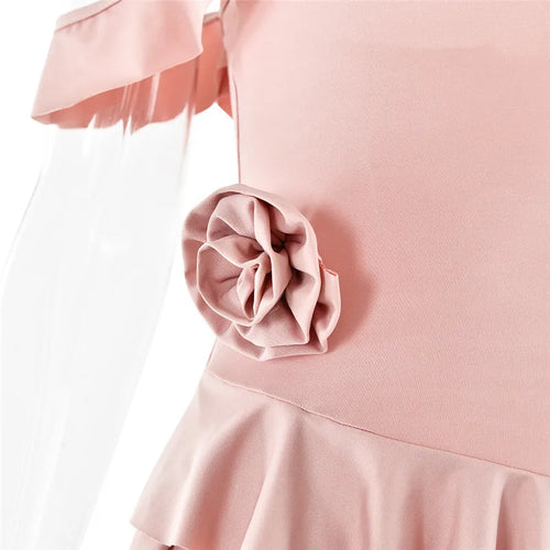 Load image into Gallery viewer, Elegant Ruffle Sexy Maxi Dress Women Spaghetti Strap Flower Sleeveless Backless High Split Club Party Evening Dress
