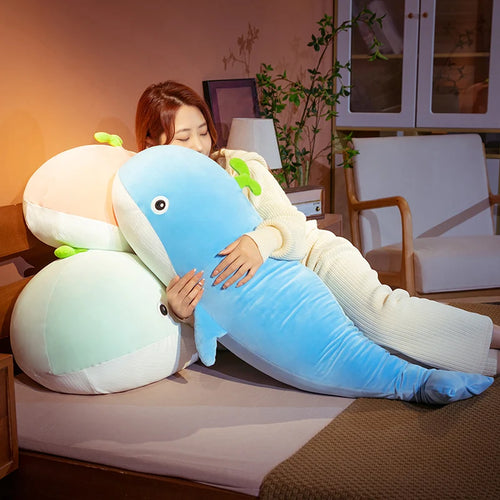 Load image into Gallery viewer, 60/120cm Lovely Blue Whale Plush Toys Cute Animals Big Shark Doll Soft Stuffed  Fish Toy Children Girls Xmas Gift
