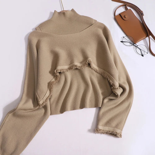 Load image into Gallery viewer, Women Sweet Long Sleeve Pullover Tassel Sweater + Slim Simple Knitted Tank Tops Autumn Winter 2023 New Korean Chic Two Piece Set
