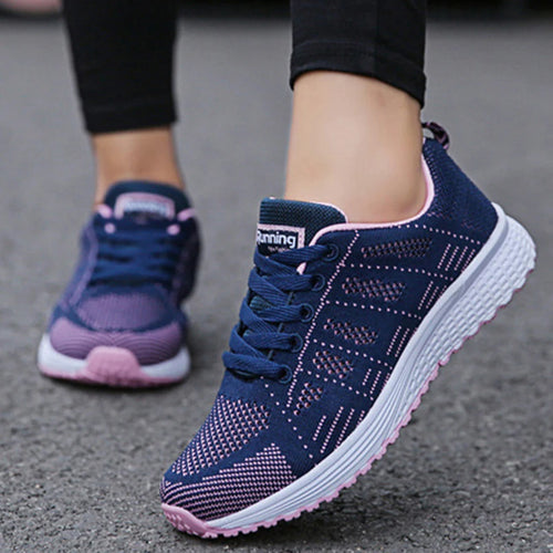 Load image into Gallery viewer, Women Casual Shoes Fashion Breathable Walking Mesh Flat Shoes Sneakers Women Gym Vulcanized Shoes White Female Footwear
