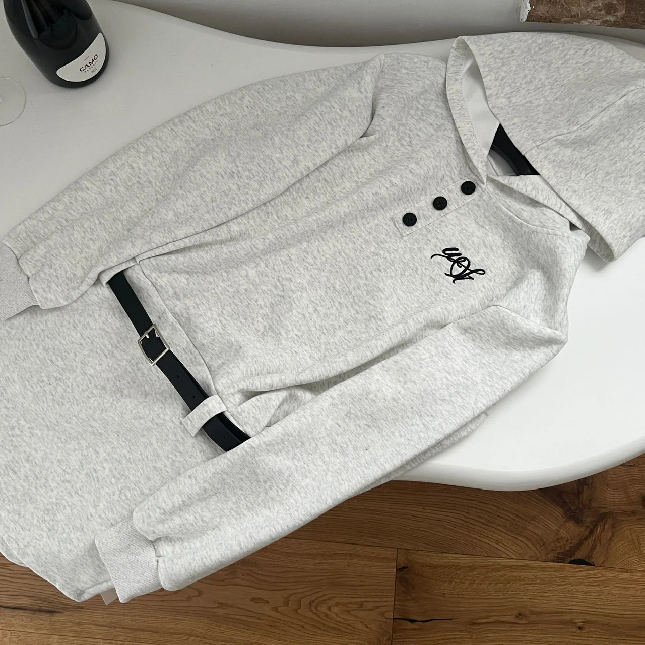 Autumn Beige Elegant Button Hoodie Sweatshirt Mini Dress Korean Fashion 2024 Women New Long Sleeve Vacation Slim Short Dress Y2k