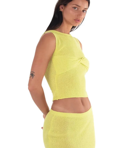 Spring/Summer Knitted Sweater Two Piece Set Women Elastic Slim Set Female Sleeveless Top Mini Short Skirt Party Beach