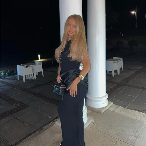 Load image into Gallery viewer, Sleeveless Ruched Sexy Maxi Dress For Women Gown Fashion Black O Neck High Waist Bodycon Club Party Long Dress Vestido
