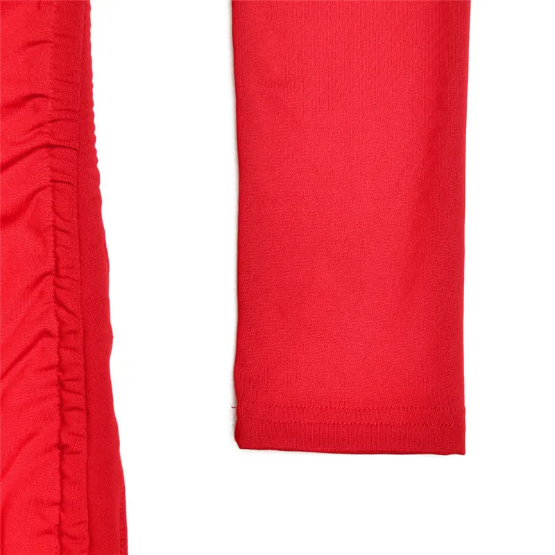 Long Sleeve Ruched High Split Maxi Dress Women Square Collar Drawstring Bodycon Sexy Party Long Dress Elegant Autumn