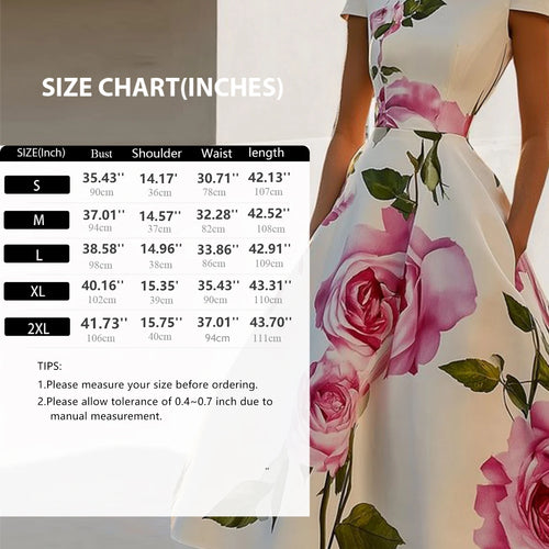 Load image into Gallery viewer, Woman Flower Print Midi Dresses Summer Skinny Stand Collar Elegant Vintage Romantic Evening Dress for Women
