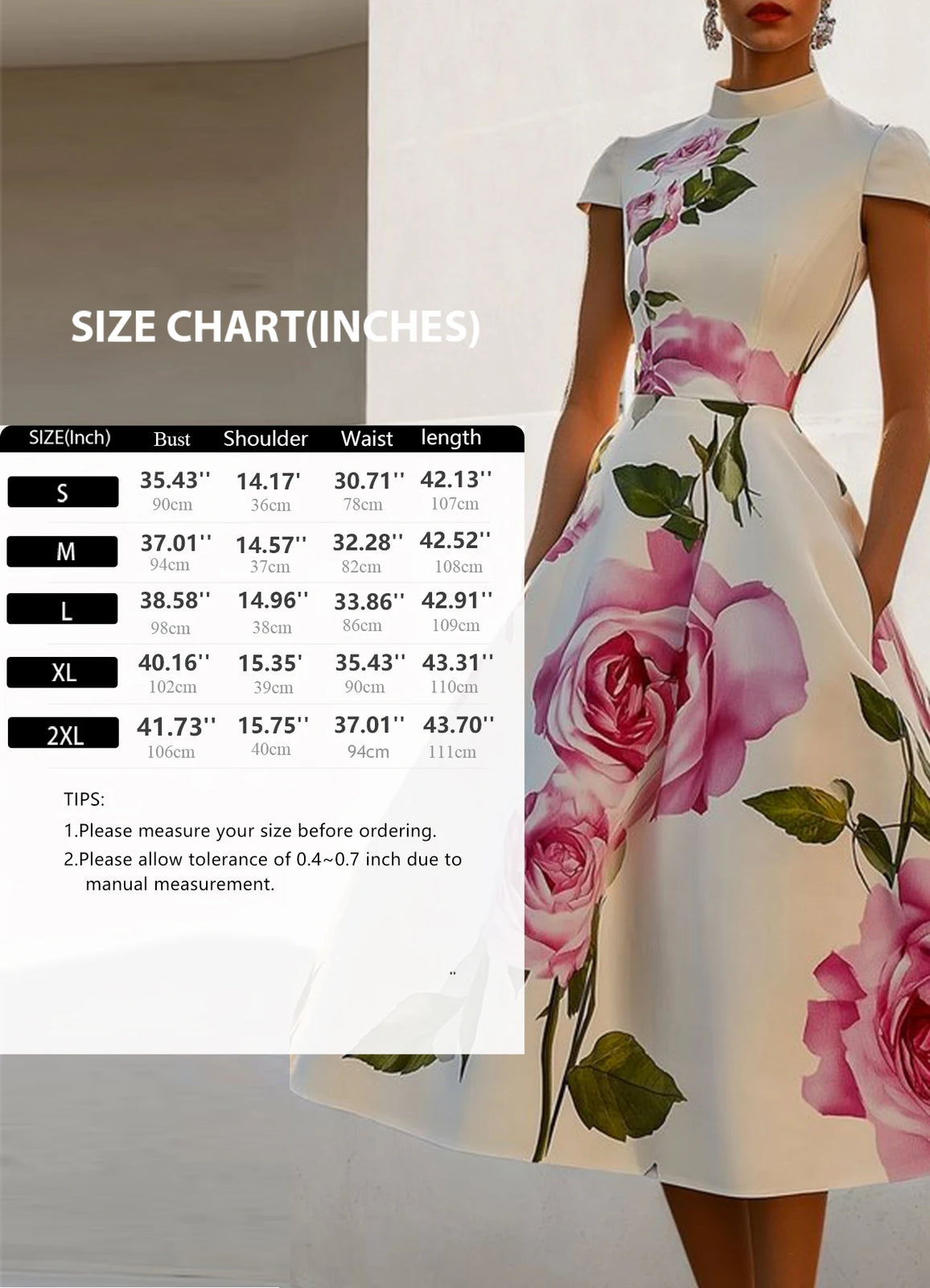 Woman Flower Print Midi Dresses Summer Skinny Stand Collar Elegant Vintage Romantic Evening Dress for Women