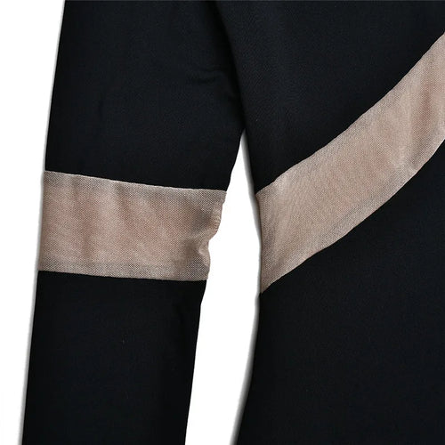 Load image into Gallery viewer, Turtleneck Long Sleeve Bodycon Maxi Dress For Women Autumn New Patchwork Hollow Out Club Party Sexy Long Dress Vestidos
