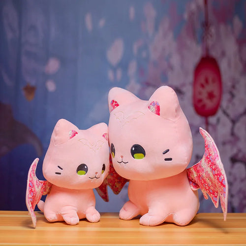 Load image into Gallery viewer, 1pc 30/40cm Cute Cat With Cherry Blossoms Bat Wings Plush Toy Creative Stuffed Animal Doll Kids Girls Best Gifts Home Decor
