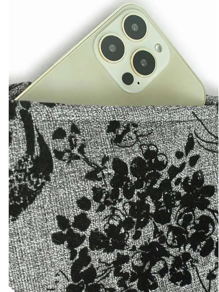 Women Gray Printed Vintage Hem Pleated Big Size Vest Dress New Round Neck Sleeveless Fashion Spring Autumn 2025 1DH9454