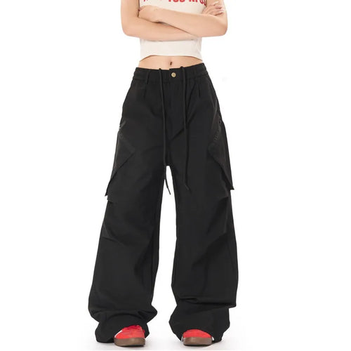 Load image into Gallery viewer, Men's Cargo Pants New American Straight Wide Leg Trendy Multi Pockets Stylish Elastic Waist Male Casual Bottoms 9W1927
