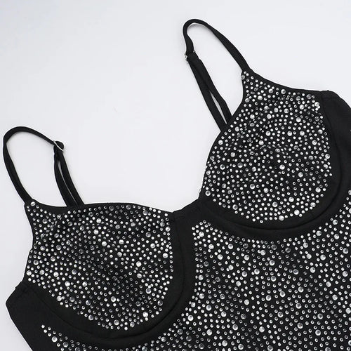 Load image into Gallery viewer, Glitter Spaghetti Strap Sexy Maxi Dress For Women Black Sparkle Off-shoulder Backless Bodycon Club Party Long Dress
