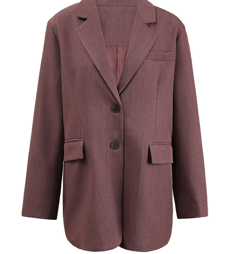 Women Red Brief Single Breasted Big Size Elegant Blazer New Lapel Long Sleeve Jacket Fashion Spring Autumn 2025 CPG1297