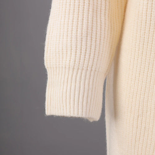 Load image into Gallery viewer, Women Orange Knitting Long Slit Big Size Dress New Turtleneck Long Sleeve Loose Fit Fashion Spring Autumn 2025 1DE5886
