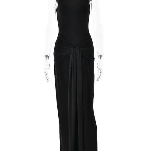 Load image into Gallery viewer, Elegant Sleeveless Bodycon Lace Up Party Evening Dress Women Autumn/Winter New2025 Slim Vestido Elastic Tight Clothing
