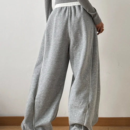 Load image into Gallery viewer, High Elastic Waist Drawstring Color-block Long Wide Leg Pants New Trousers Women Fashion Tide Spring Autumn 2025 1DH9621
