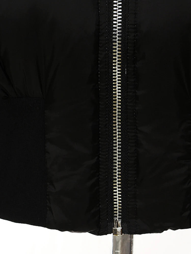 Blue Denim Short Casual Cotton-padded Coat Stand Collar Long Sleeve Women Parkas Fashion New Autumn Winter 2025 1DH4510