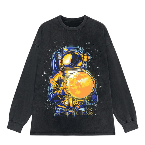 Load image into Gallery viewer, Vintage Washed Tshirts Anime T Shirt Harajuku Oversize Tee Cotton fashion Streetwear unisex top Astronaut 111v1
