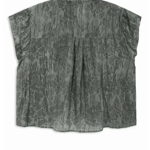 Load image into Gallery viewer, Women Apricot Pleated Irregular Printed Big Size Blouse New Lapel Short Sleeve Shirt Fashion Spring Summer 2025 1DJ0122
