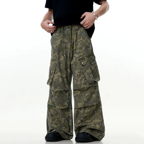 Load image into Gallery viewer, Men's Cargo Pants New American Style Loose Trendy Multi Pockets Straight Wide Leg Casual Male Summer Trousers 9W1731
