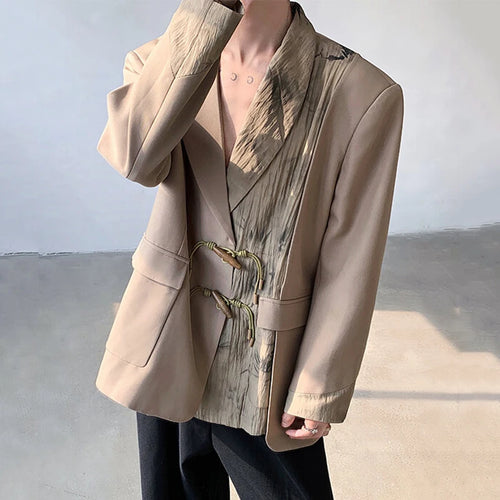 Load image into Gallery viewer, Men's Suit Coat Spring New Chinese Style Design Button Decoration Handsome Single Breasted Loose Male Clothing 9W1707
