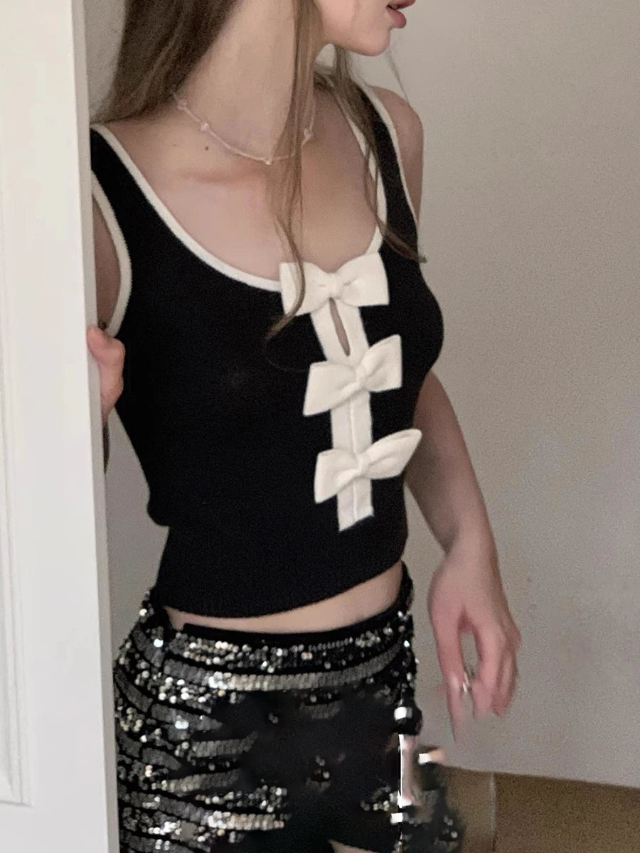 Hit Color Slimming Vests For Women O Neck Sleeveless Temperament Slimming Minimalist Vests Female Fashion Style New