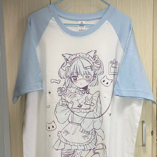 Load image into Gallery viewer, Japanese Shirts for Women Cute T Shirts Oversized Tops Short Sleeve O-neck Tees Casual Fashion Camisetas Anime Summer Y2k Tshirt
