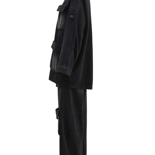 Load image into Gallery viewer, Big Size Denim  Jacket Wide Leg Pants Two Piece Suit New Lapel Long Sleeve Women Fashion Tide Spring Autumn 2025 CPG1716
