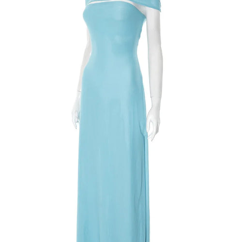 Load image into Gallery viewer, Off-shoulder Strapless Sexy Maxi Dress Women Gown Fashion  Sleeveless Backless High Waist Split Club Party Long Dress
