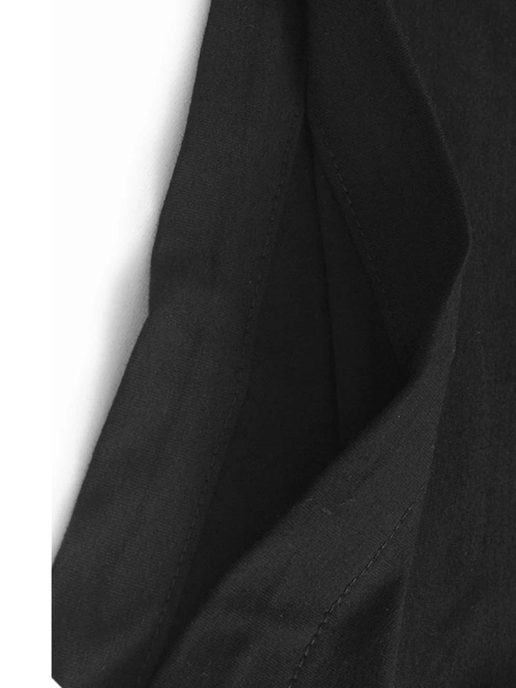 Women Green Drawstring Pocket Big Size Midi Dress New Round Neck Short Sleeve Fashion Tide Spring Summer 2025 1DJ1355