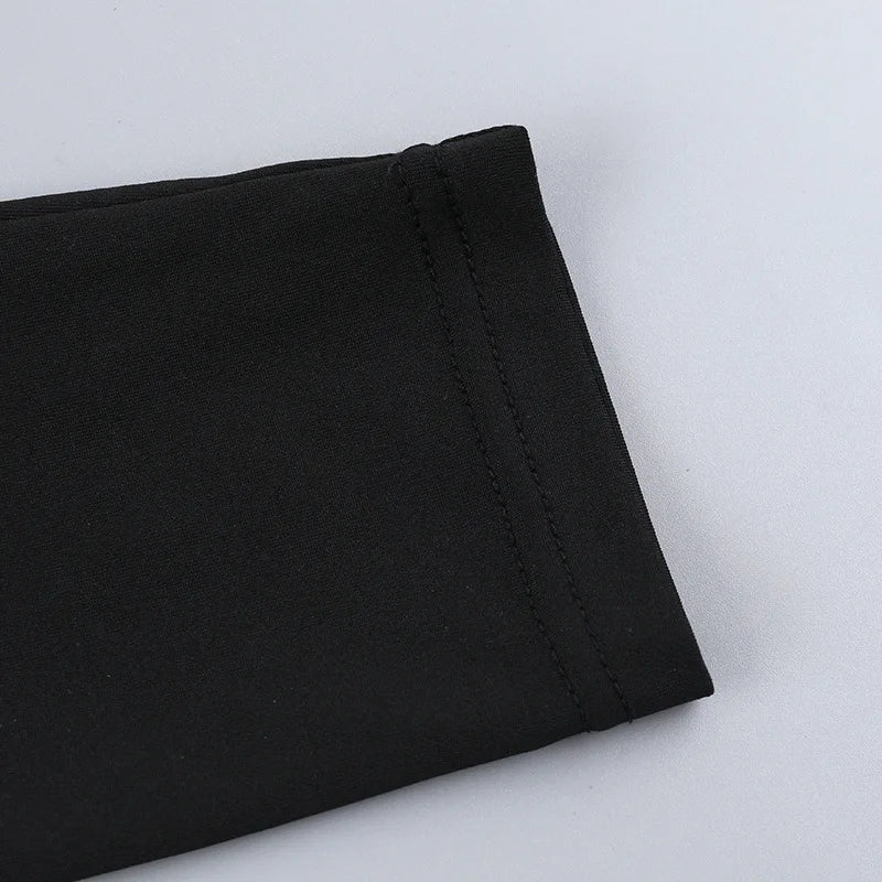 Patchwork Sexy Mini Dress For Women Autumn New Contrasting Color O Neck Long Sleeve High Waist A-line Sexy Dress